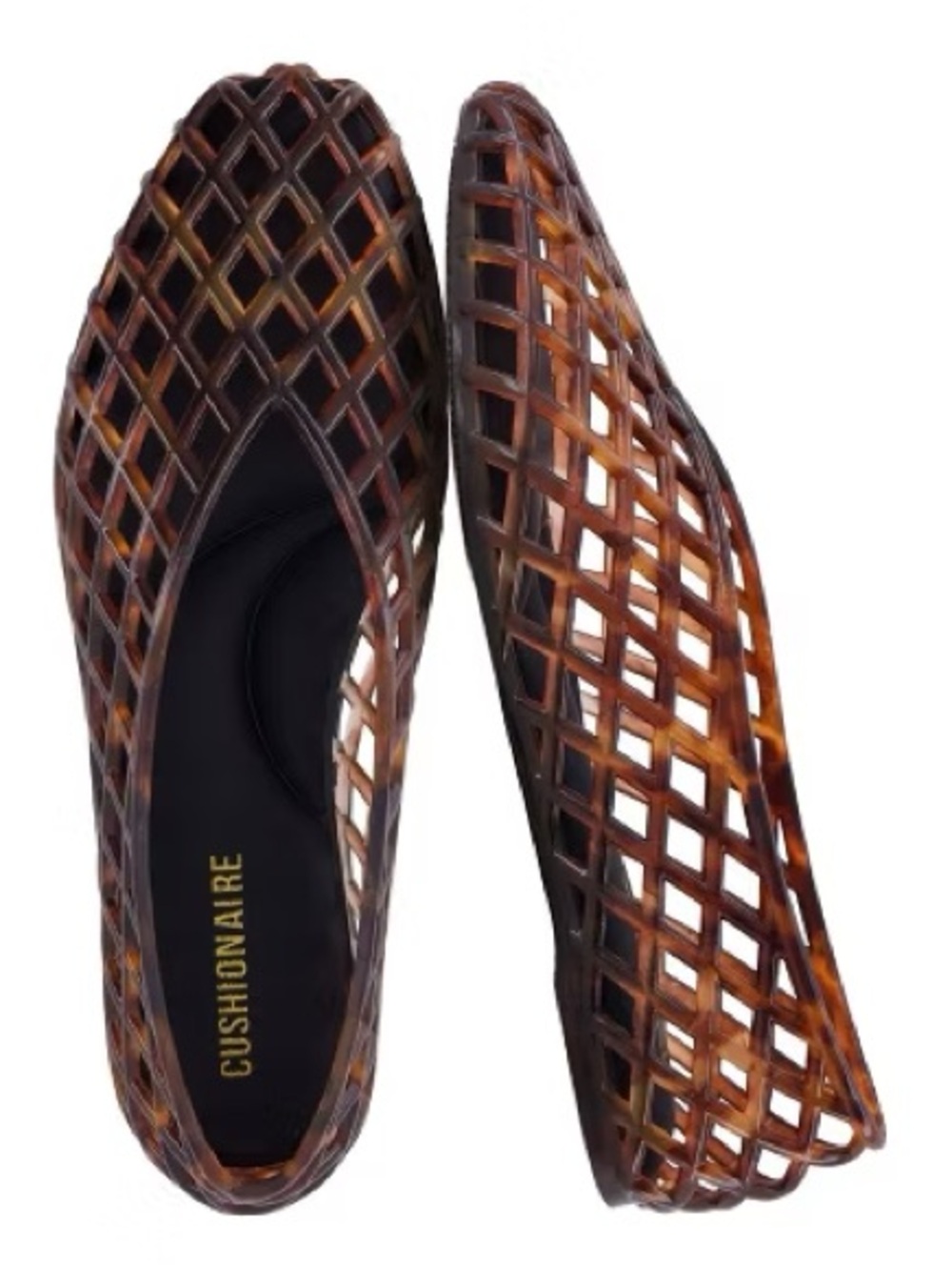 Cushionaire Women's Tortoiseshell Lattice Slip-On Flats - Brown